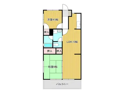 エミネンス穴生(2LDK/3階)の間取り写真