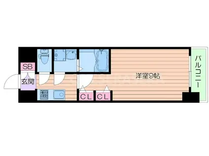 スプランディッド淀屋橋DUE(1K/3階)の間取り写真