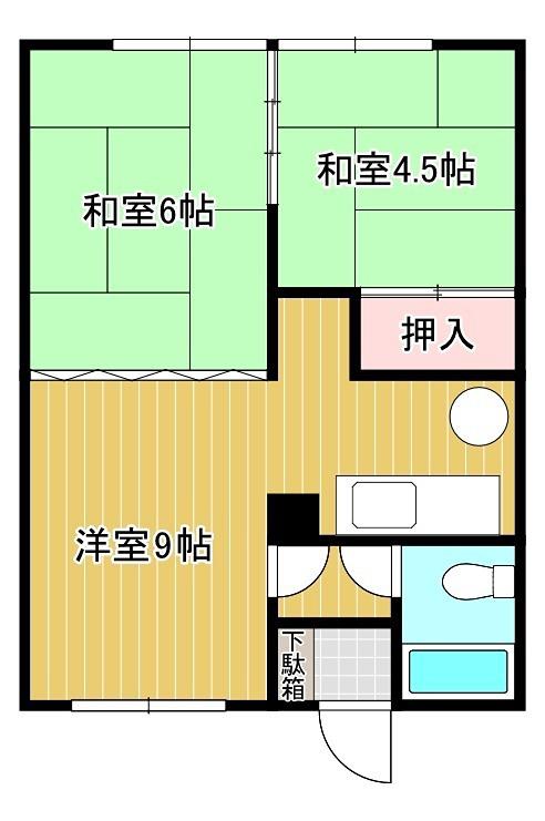 加藤マンション1(2DK/1階)の間取り写真