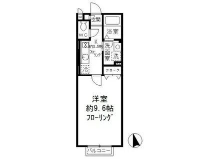 サクラアヴェニュー(1K/2階)の間取り写真