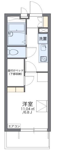 レオパレスイルニードIII(1K/2階)の間取り写真