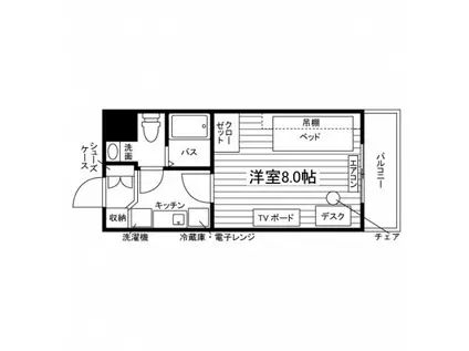 学生会館 ウニール高松(1K/2階)の間取り写真