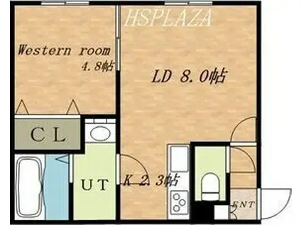 MILL CLIQUE(1LDK/1階)の間取り写真
