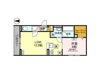 アニヴェルセル(1LDK/2階)の間取り写真