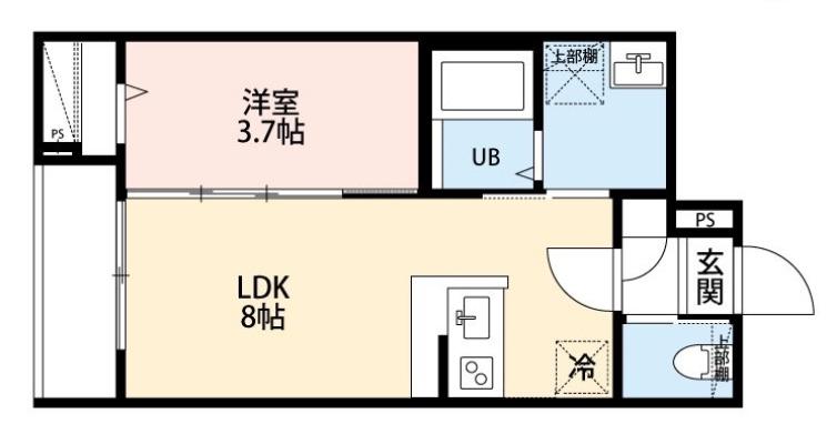 M S アパートメント(1LDK/3階)の間取り写真