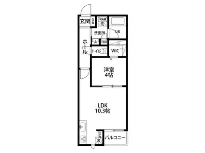 ベレーザ美の里(1LDK/2階)の間取り写真