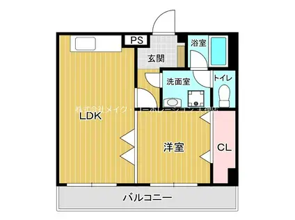 クリエイト西公園(1LDK/5階)の間取り写真