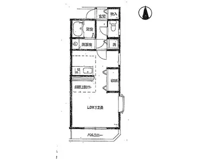 中丸アパート(1K/3階)の間取り写真