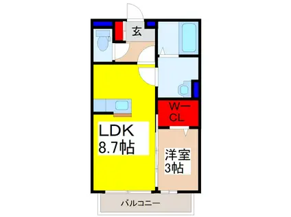 ルミエールKII(1LDK/2階)の間取り写真