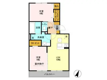 GRAND MER(2LDK/1階)の間取り写真