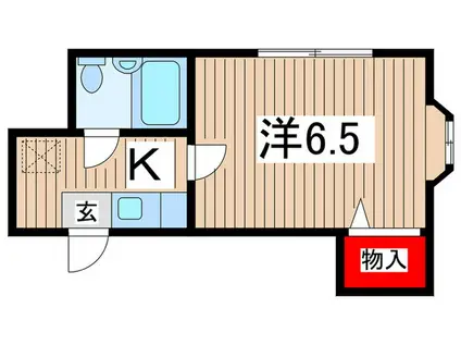 リオナハイツ(1K/2階)の間取り写真