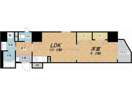 レオンコンフォート大手通(1LDK/12階)の間取り写真