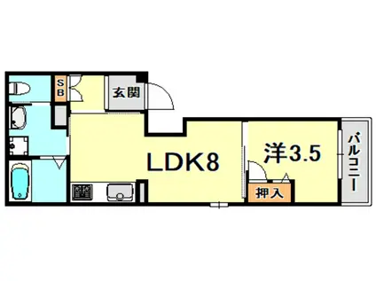 パルケヴェルデ(1LDK/2階)の間取り写真