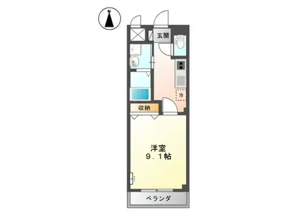 サンハイツ吉原(1K/2階)の間取り写真