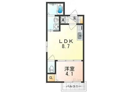 F ASECIA KANOA(1LDK/3階)の間取り写真