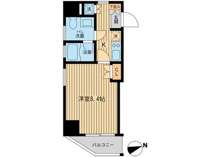 レジデンス大森(1K/2階)の間取り写真