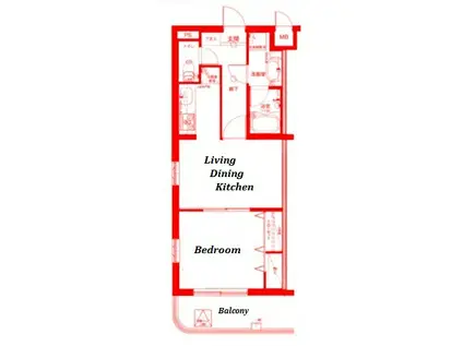 グリフォーネ横浜・妙蓮寺(1LDK/2階)の間取り写真