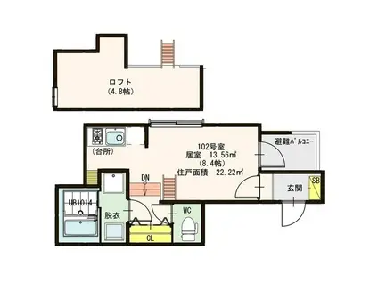 G-RESIDENCE KOIWA(ワンルーム/1階)の間取り写真