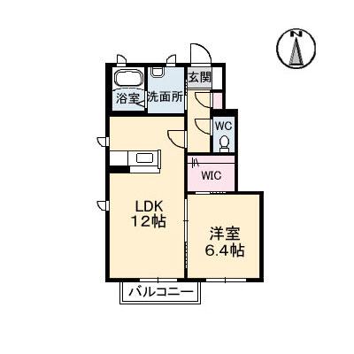 コンフォートリンナ 1番館(1LDK/1階)の間取り写真