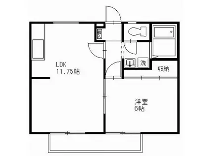 ヤナゼパナハイツA棟(1LDK/2階)の間取り写真