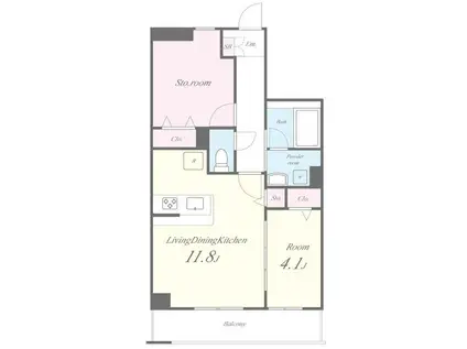 グランフォルム上鷺(1SLDK/4階)の間取り写真