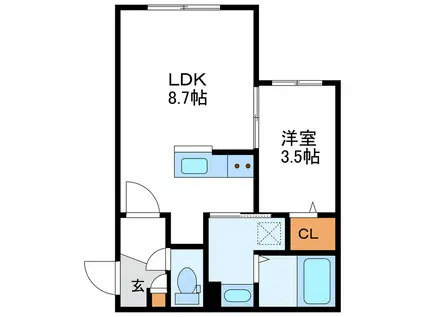 ESTALION SOEN エスタリオンソウエン(1LDK/2階)の間取り写真