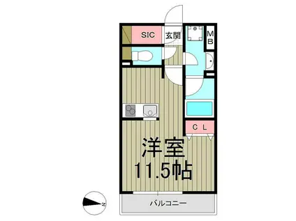 エミグランド湘南(ワンルーム/5階)の間取り写真