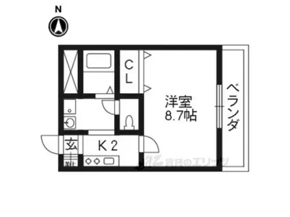 アンカステッロ二条(1K/3階)の間取り写真