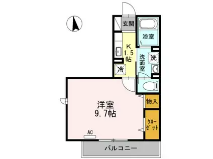 サンプレジール(1K/2階)の間取り写真