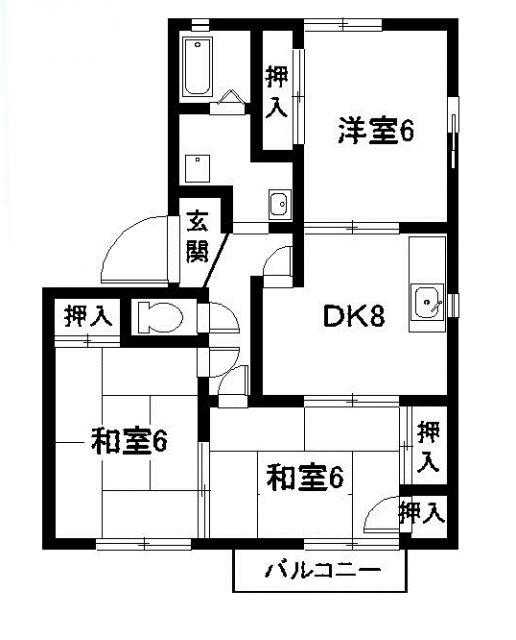 ハイツT&M(3DK/2階)の間取り写真