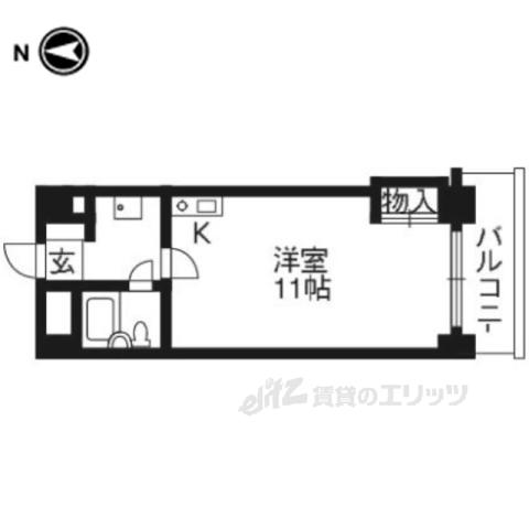 ソレアード西大路五条(1K/5階)の間取り写真