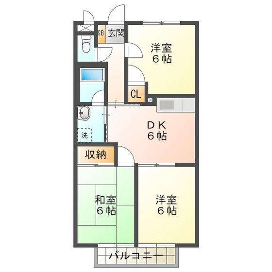 REPOS(2LDK/1階)の間取り写真