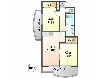 B・INSIDEII(2LDK/2階)の間取り写真