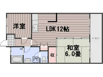 ヴィレッジ奥田(2LDK/4階)の間取り写真