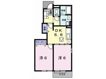 ST.メゾンD(2DK/1階)の間取り写真