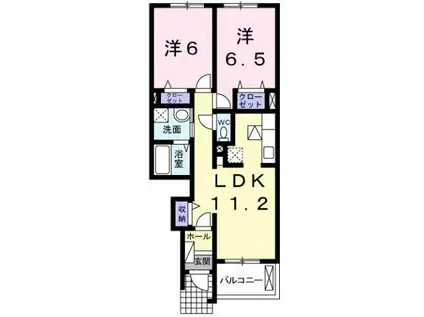 ヴェル スクエア A(2LDK/1階)の間取り写真