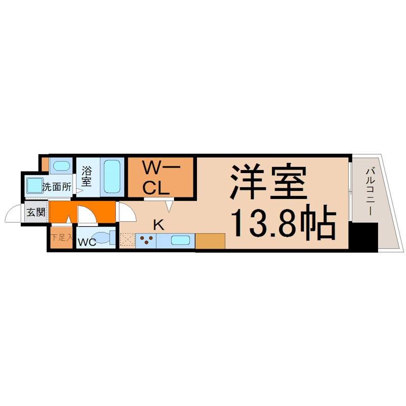 ベルドミール橘(ワンルーム/5階)の間取り写真