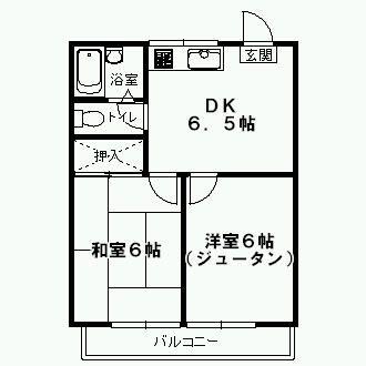 第5松浦コーポ(2DK/2階)の間取り写真