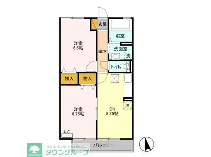 ハイムシンフォニアA(2DK/2階)の間取り写真