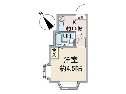 グリーンコート下落合(1K/1階)の間取り写真