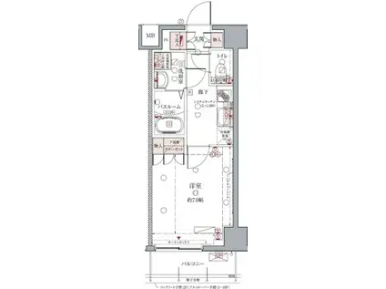 クレヴィスタ亀戸II(1K/3階)の間取り写真