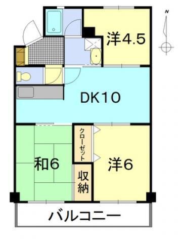 ピュアマンション(3DK/3階)の間取り写真