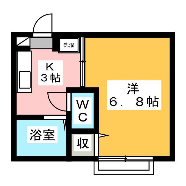 ラフィーネ岸根公園(1K/1階)の間取り写真