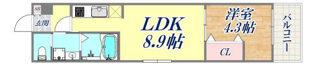 ALEGRIA垂水(1LDK/1階)の間取り写真