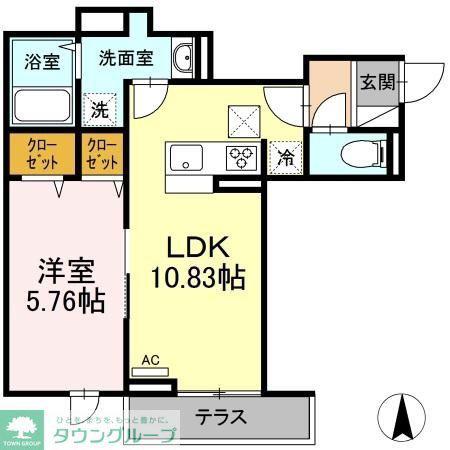 エクセリア中村北(1LDK/3階)の間取り写真