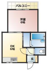 リバティ溝口(1DK/3階)の間取り写真