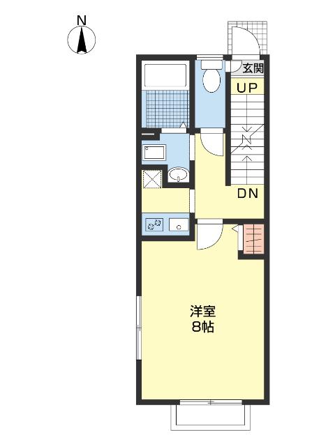 セレミシュク(1K/2階)の間取り写真