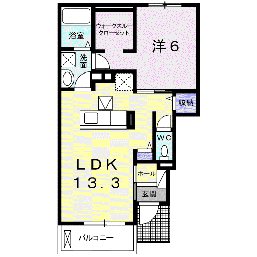 サンライフTODA(1LDK/1階)の間取り写真