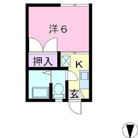 フォーブル常陵(1K/1階)の間取り写真