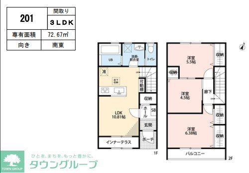 リーブルファイン愛宕駅前I(3LDK/1階)の間取り写真